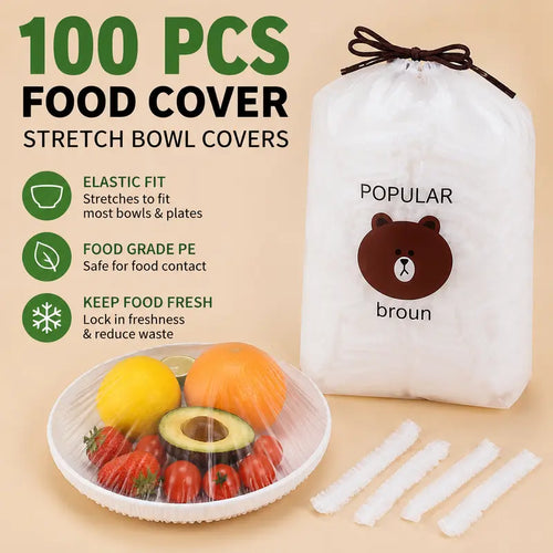🔥Buy More Save More🔥🍽️ Elastic Stretch Bowl Covers 🔁Disposable Microwave Safe Food Storage Covers