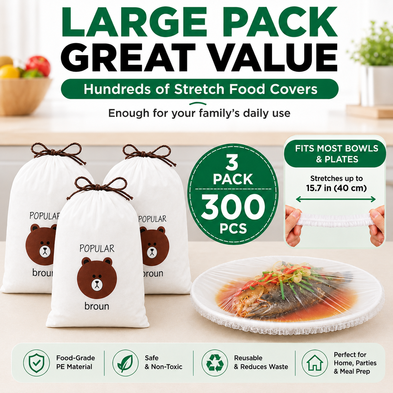 🔥Buy More Save More🔥🍽️ Elastic Stretch Bowl Covers 🔁Disposable Microwave Safe Food Storage Covers
