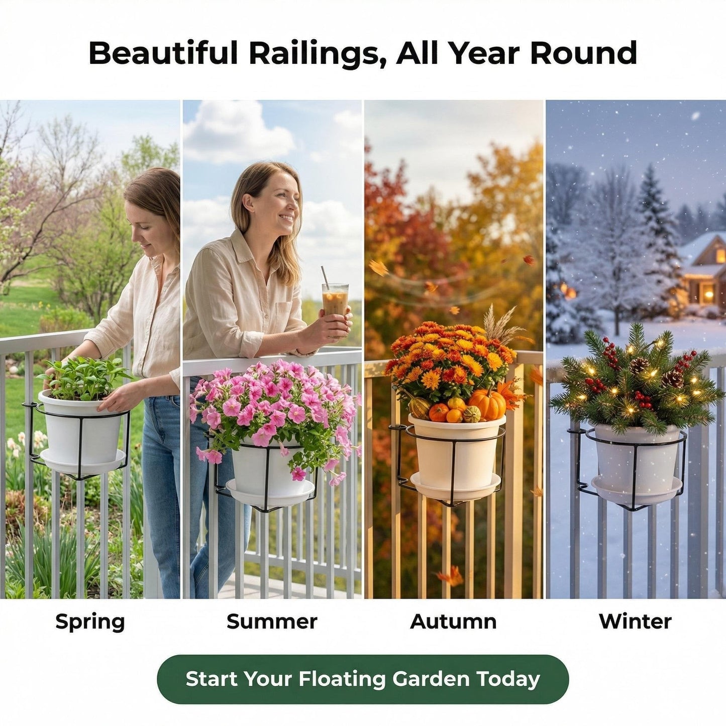 🌱Buy More Save More 🌿Railing Plant Hanger