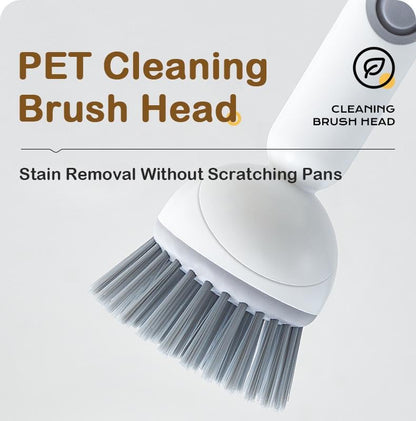 🔥BUY 1 GET 1 FREE🔥🥣Kitchen Essentials🍽️6-in-1 Dish Brush with Detergent Dispenser 360° Rotating Scrubber
