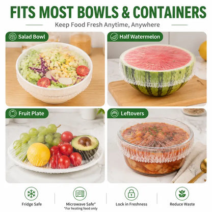 🔥Buy More Save More🔥🍽️ Elastic Stretch Bowl Covers 🔁Disposable Microwave Safe Food Storage Covers