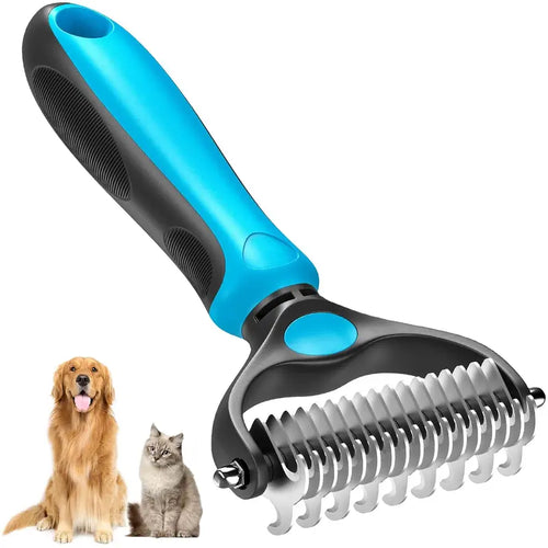 🔥LAST DAY-BUYIGET1 FREE JUST $12.49 EACH 🔥 Double-Sided Pet Grooming Brush for Shedding & Dematting