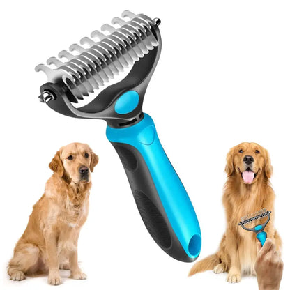 🔥LAST DAY-BUYIGET1 FREE JUST $12.49 EACH 🔥 Double-Sided Pet Grooming Brush for Shedding & Dematting