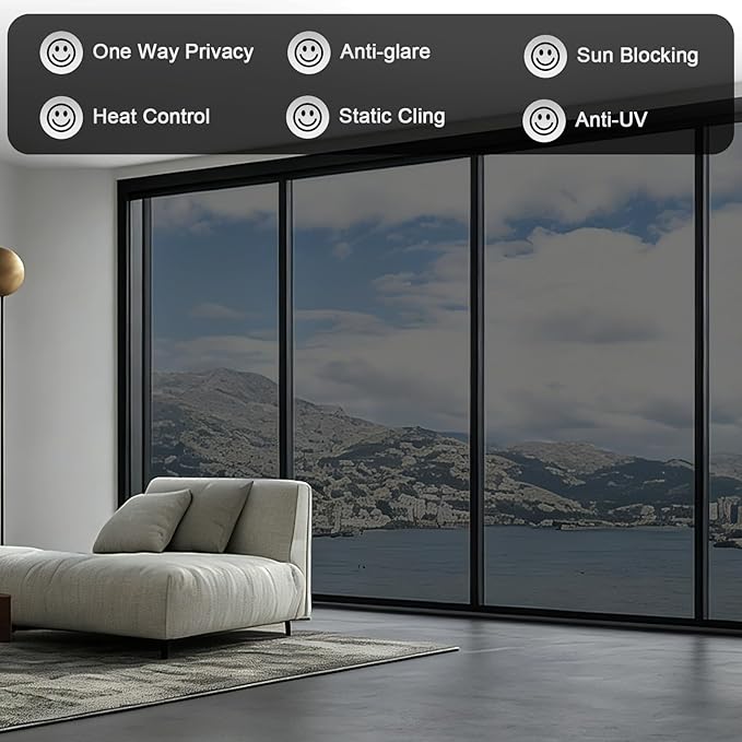 Anti-Peeping One-Way Window Film, Sun Block Privacy Sticker