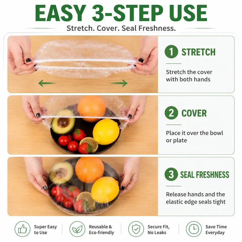 🔥Buy More Save More🔥🍽️ Elastic Stretch Bowl Covers 🔁Disposable Microwave Safe Food Storage Covers