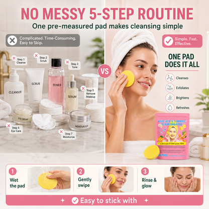 💖Visible brightening✨Turmeric & Kojic Acid Cleansing Pads🛒