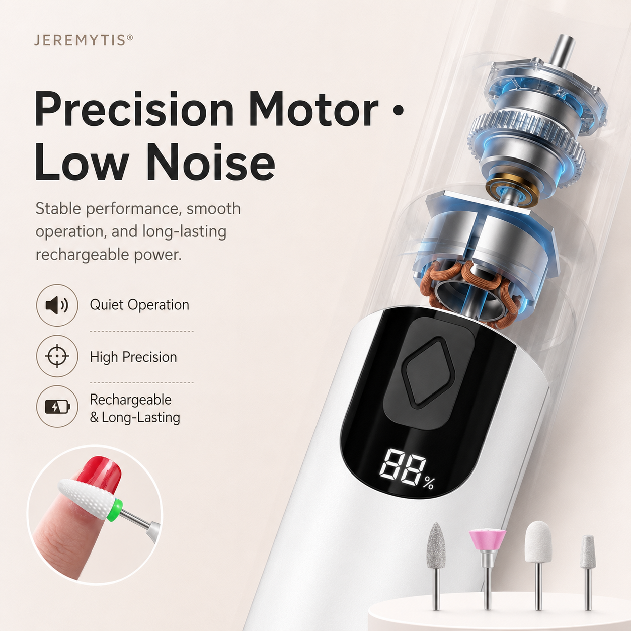 Electric Nail Grinder with LED Light