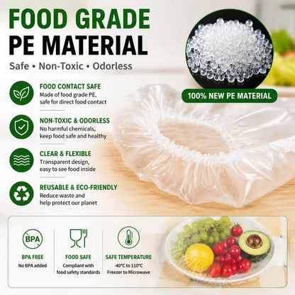 🔥Buy More Save More🔥🍽️ Elastic Stretch Bowl Covers 🔁Disposable Microwave Safe Food Storage Covers