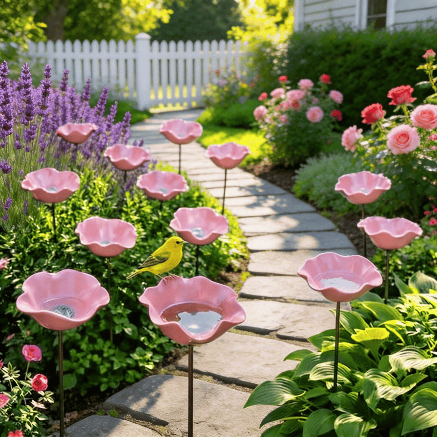 🌸 Everlasting Garden Blooms - Handmade  Metal Flower Garden Stake🐦
