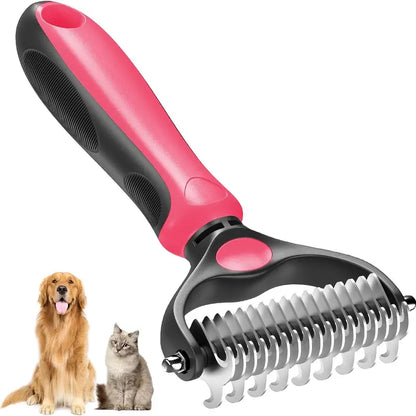 🔥LAST DAY-BUYIGET1 FREE JUST $12.49 EACH 🔥 Double-Sided Pet Grooming Brush for Shedding & Dematting