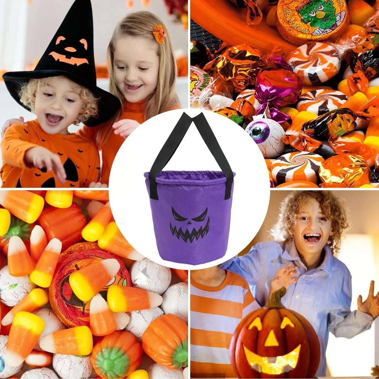 🎉👻 Glow-in-the-Dark Halloween Candy Basket – LED Trick-or-Treat Bag