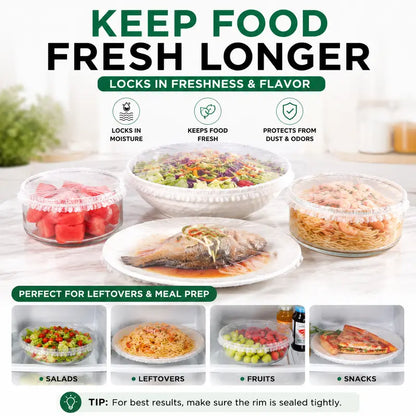 🔥Buy More Save More🔥🍽️ Elastic Stretch Bowl Covers 🔁Disposable Microwave Safe Food Storage Covers