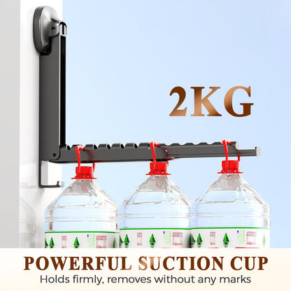 Suction-Cup Telescoping Folding Clothes Rack