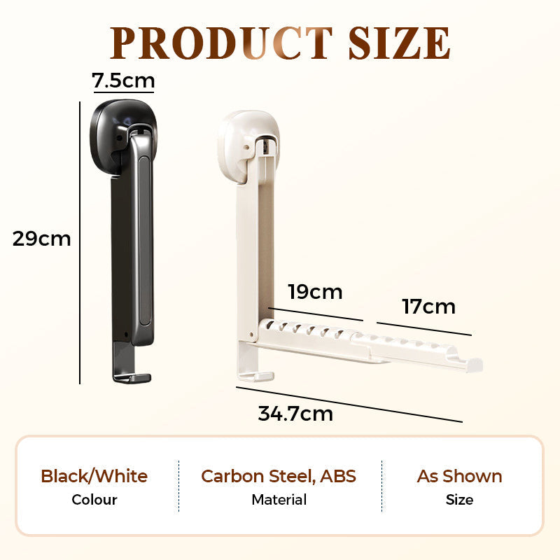 Suction-Cup Telescoping Folding Clothes Rack