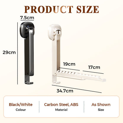 Suction-Cup Telescoping Folding Clothes Rack