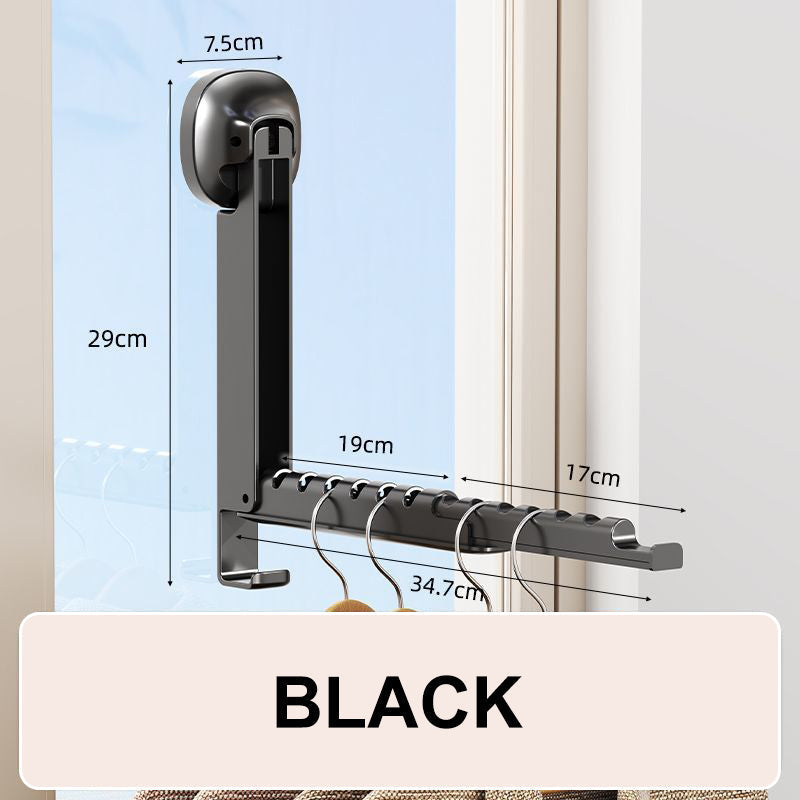 Suction-Cup Telescoping Folding Clothes Rack