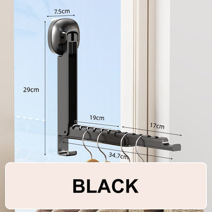 Suction-Cup Telescoping Folding Clothes Rack