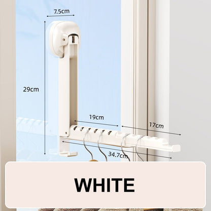 Suction-Cup Telescoping Folding Clothes Rack